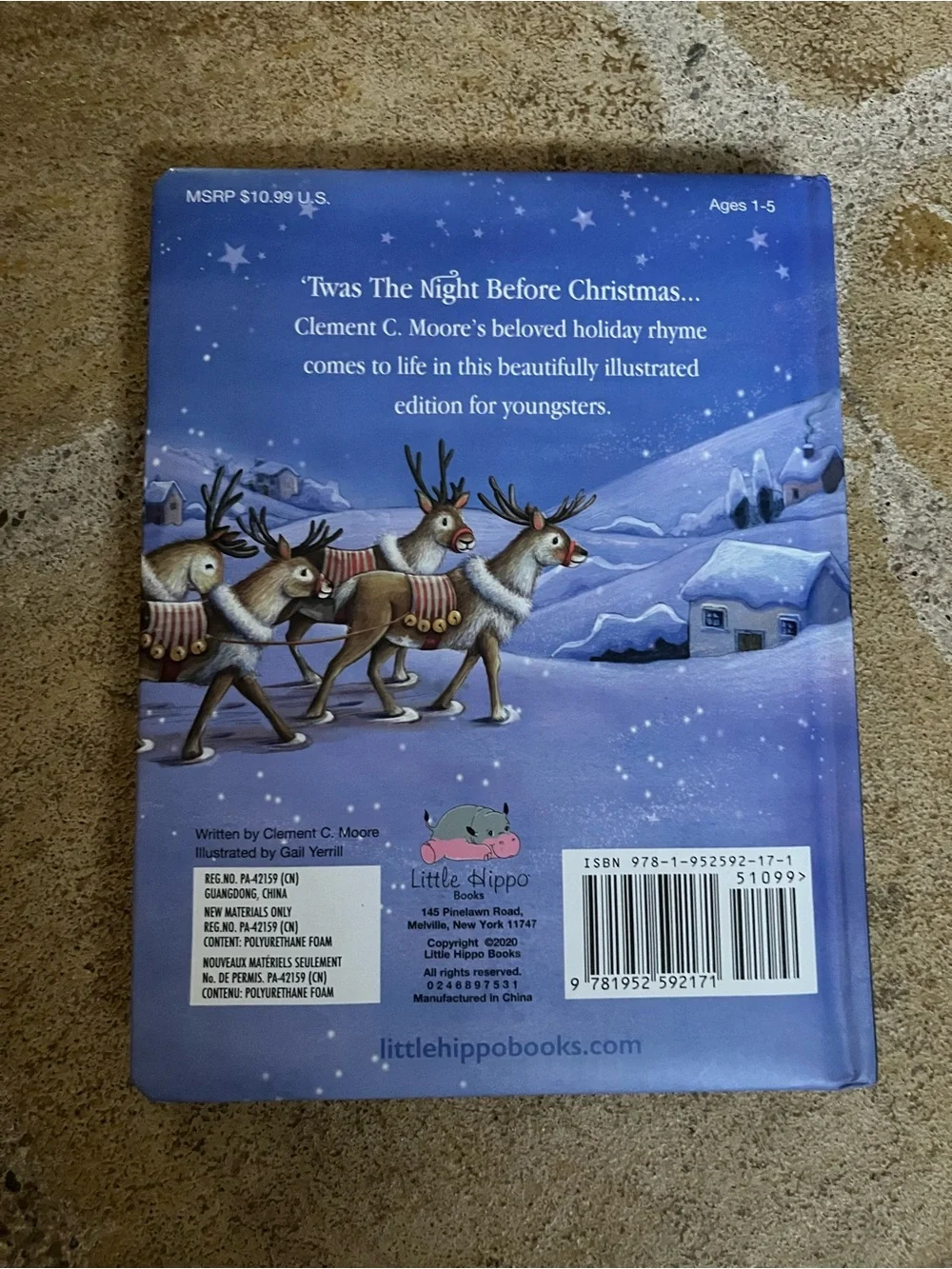 Twas The Night Before Christmas - Blue Holiday Hardcover Book